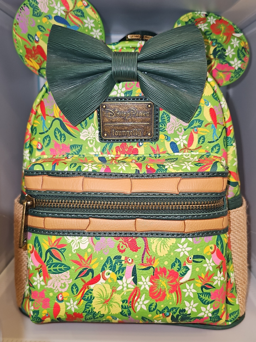 🐭🌺 Disney Parks Minnie Mouse Main Attraction Enchanted Tiki Room Loungefly 🌴✨